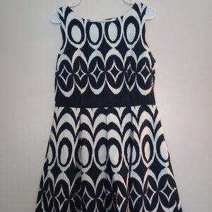 The Limited Navy and White Textured Midi Dress, Size 10